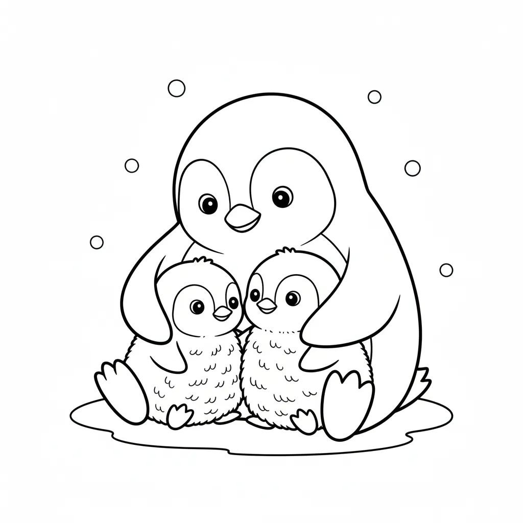 Pingüinos 15 para colorear para niño de para imprimir