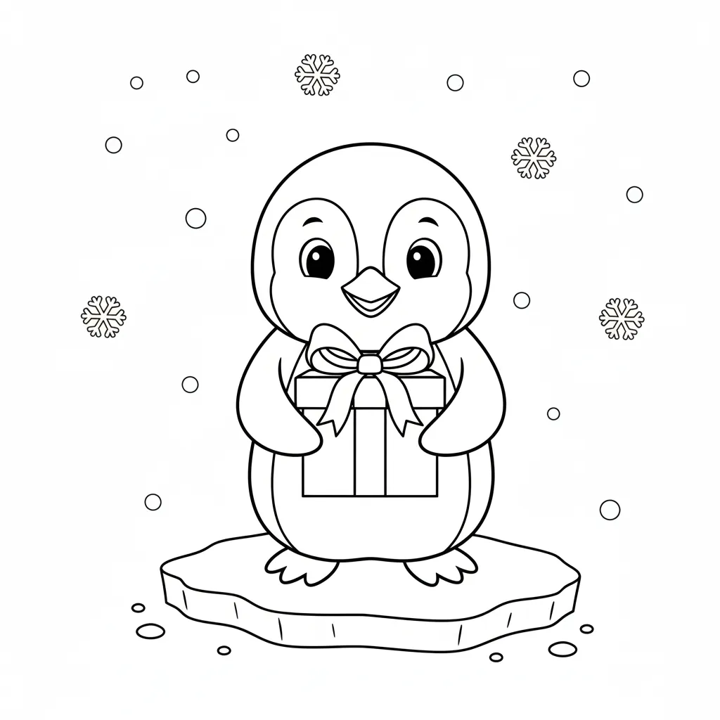 Pingüinos 2 para colorear para imprimir gratis