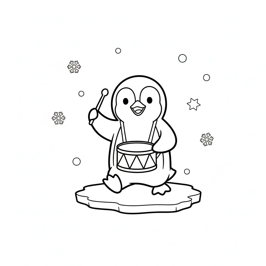 Pingüinos 3 para colorear y aprendizaje