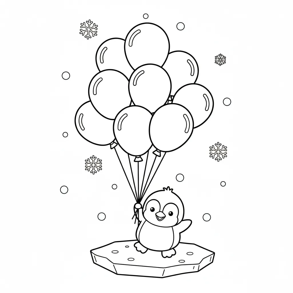 Pingüinos 4 para colorear gratis para imprimir