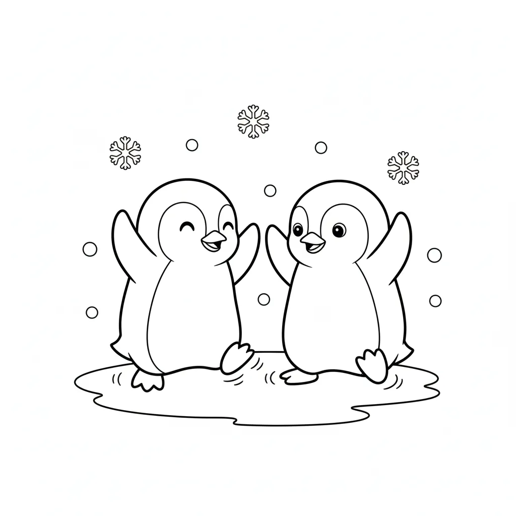 Pingüinos 5 para colorear para imprimir