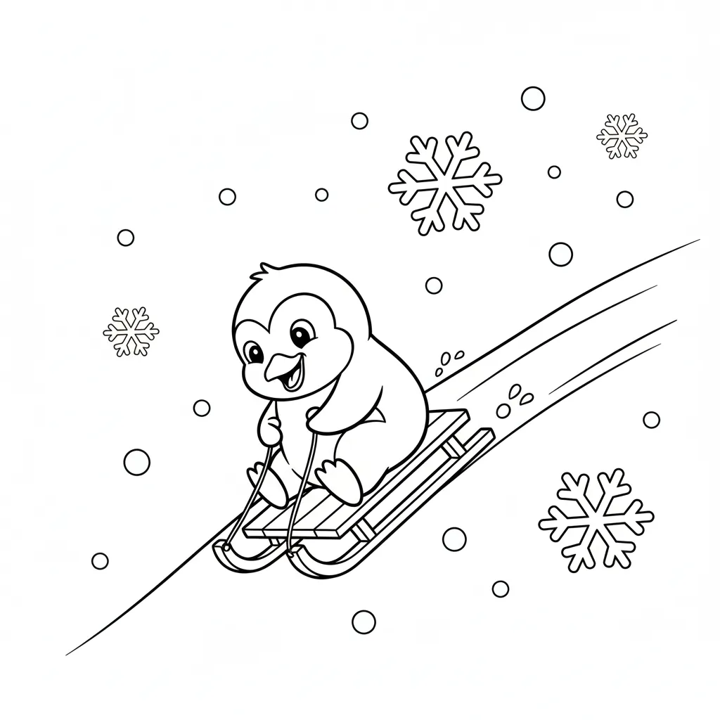 Pingüinos 8 para colorear para imprimir para niño de 2 años