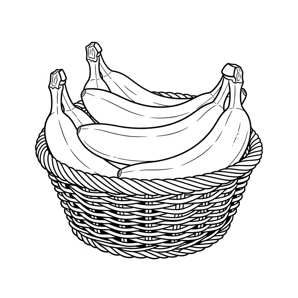 Platano para colorear para niños para imprimir gratis