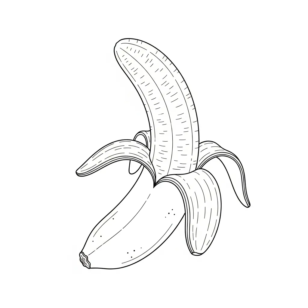 Platano para colorear para imprimir para niño de 8 años