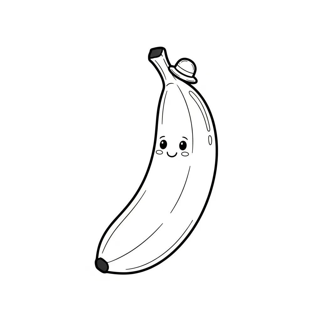 imprimir Platano para colorear para niño