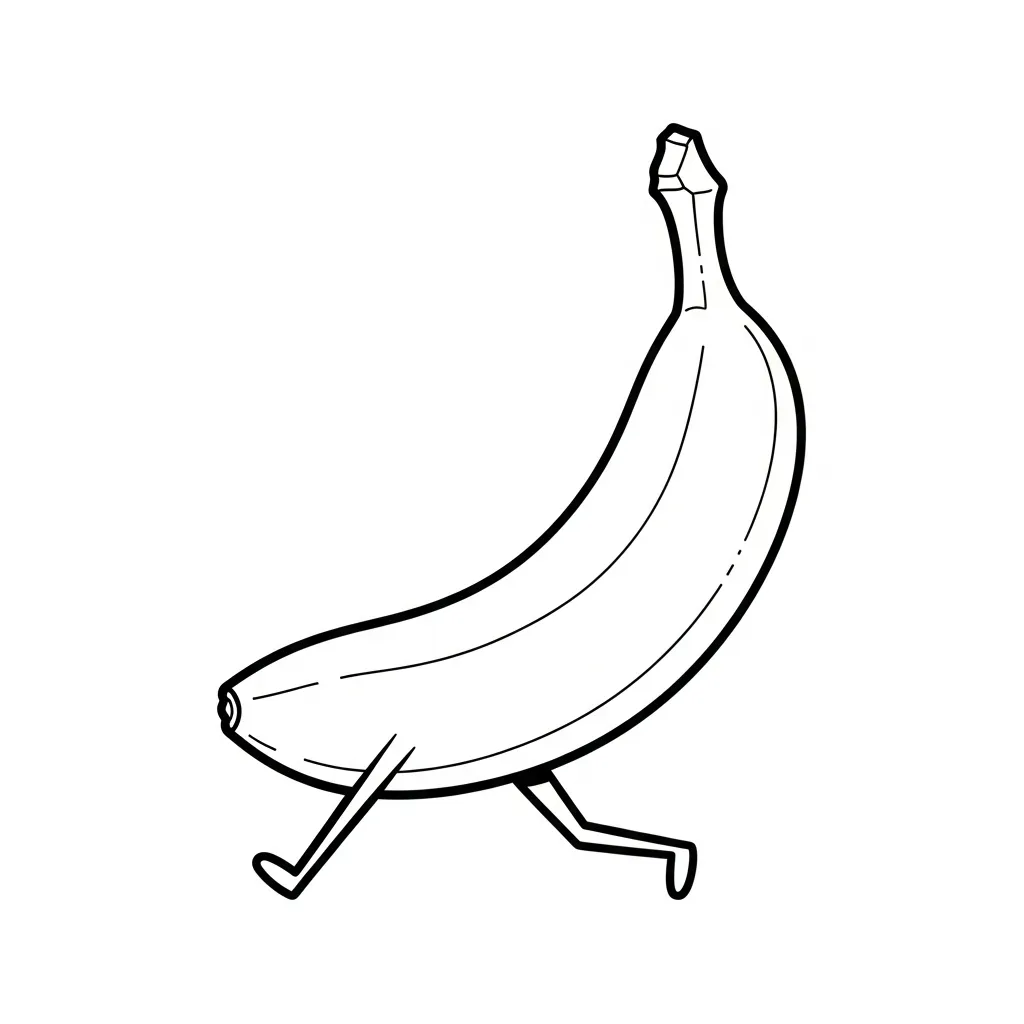 Platano para colorear para bebé para imprimir 1