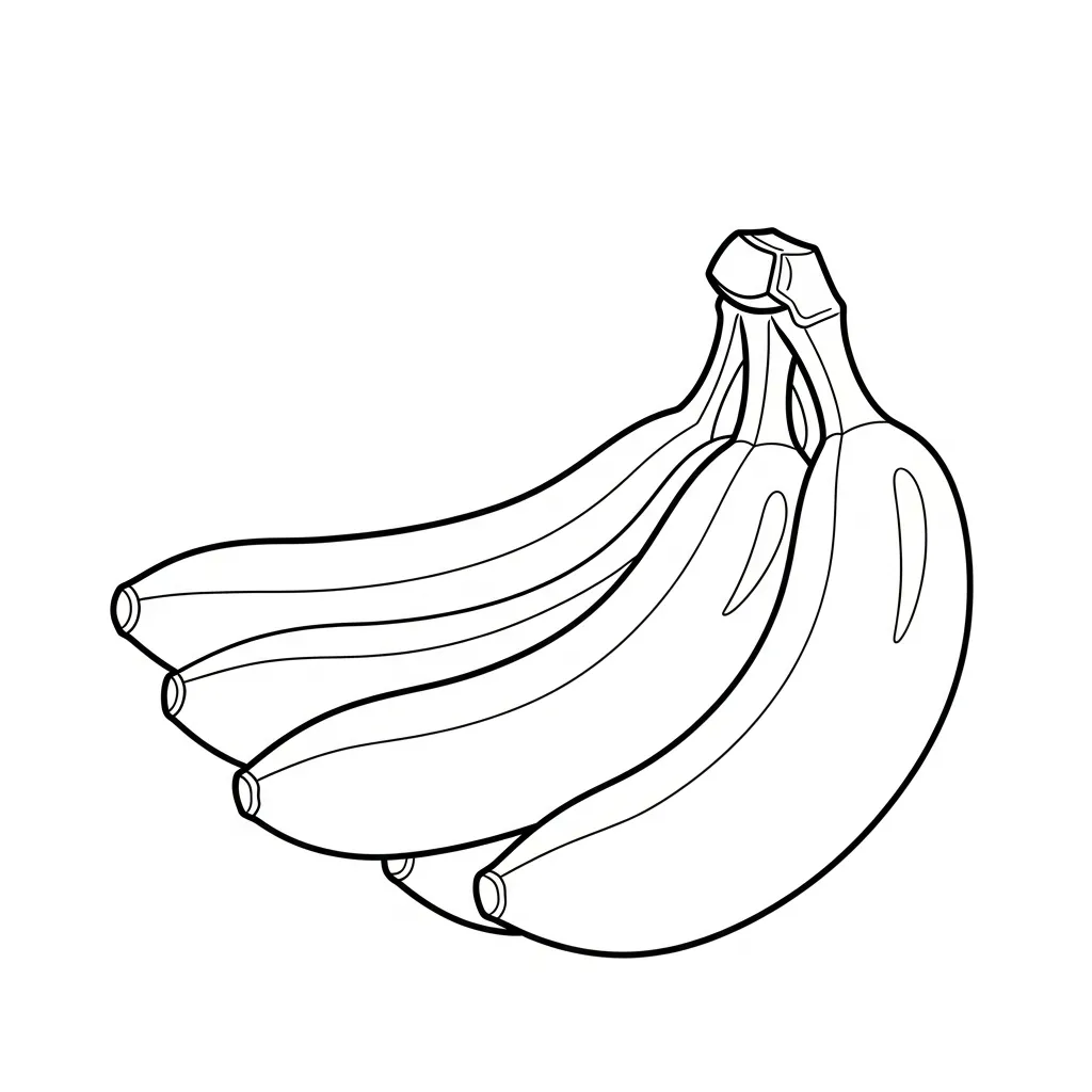 Platano para colorear y recortar para imprimir