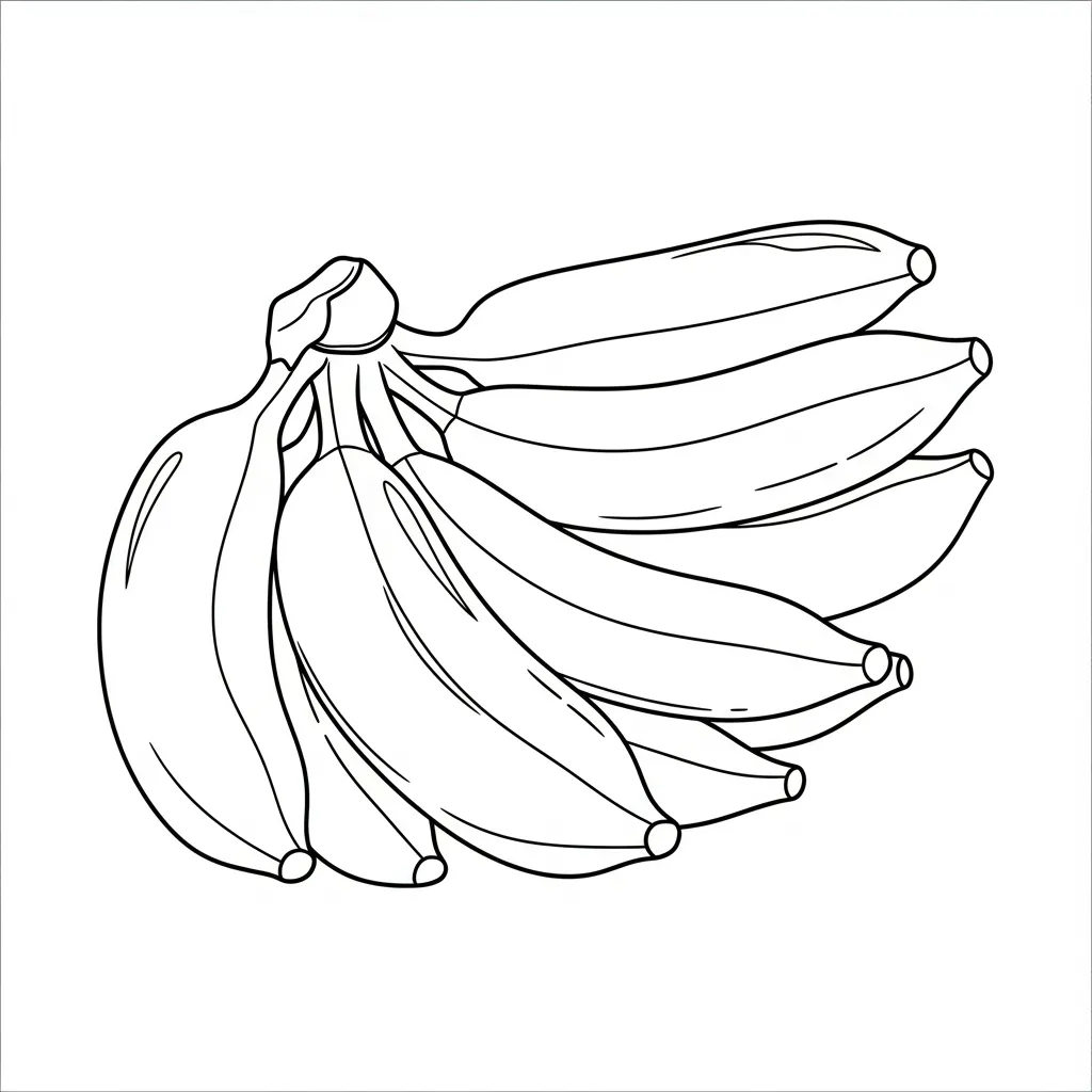 Platano para colorear para niño para imprimir