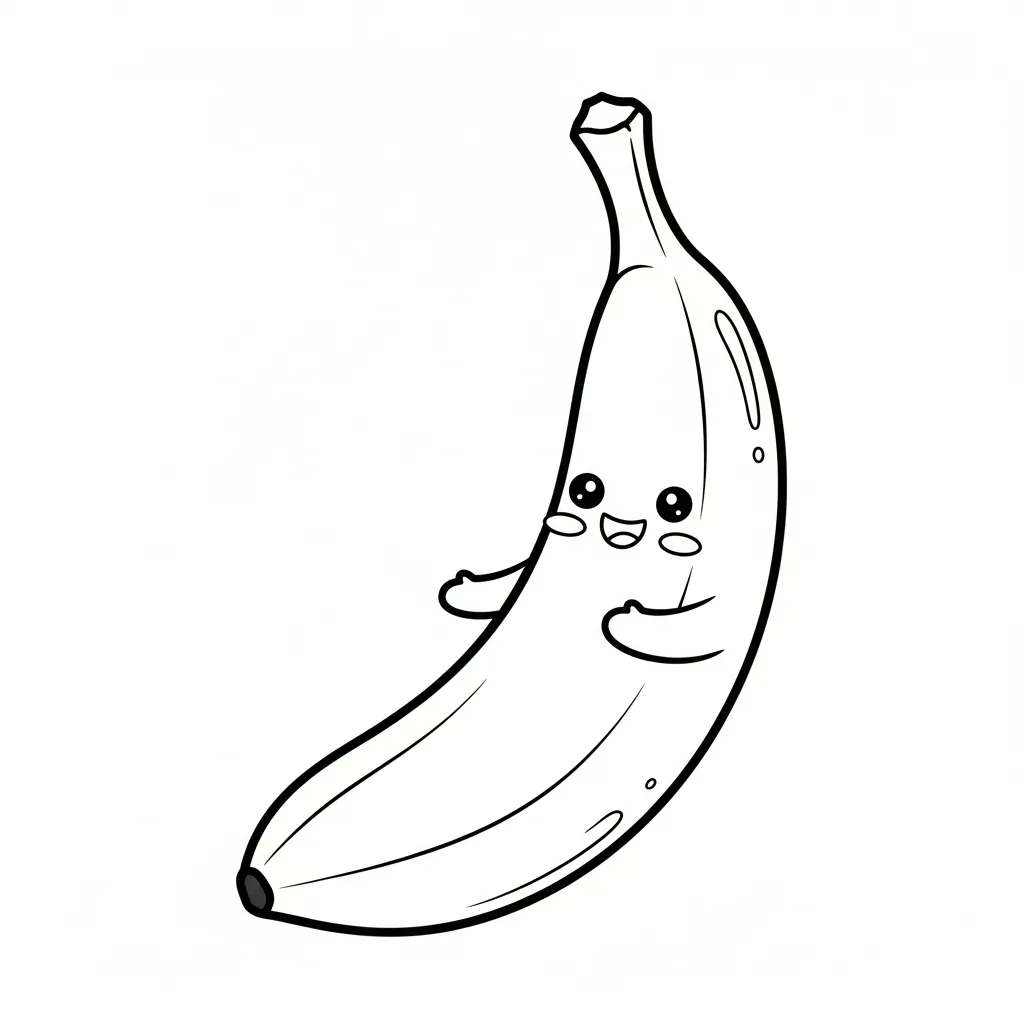 Platano para colorear para niño para imprimir gratis