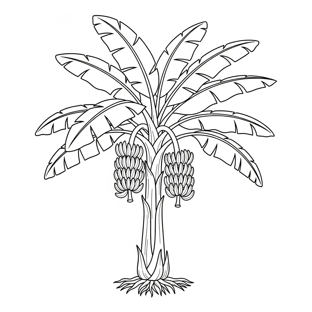 Platano para colorear para niño para imprimir 1