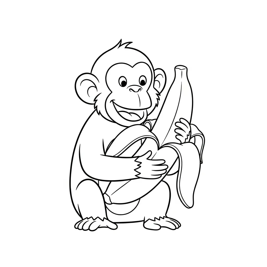 Platano para colorear para niño de para imprimir