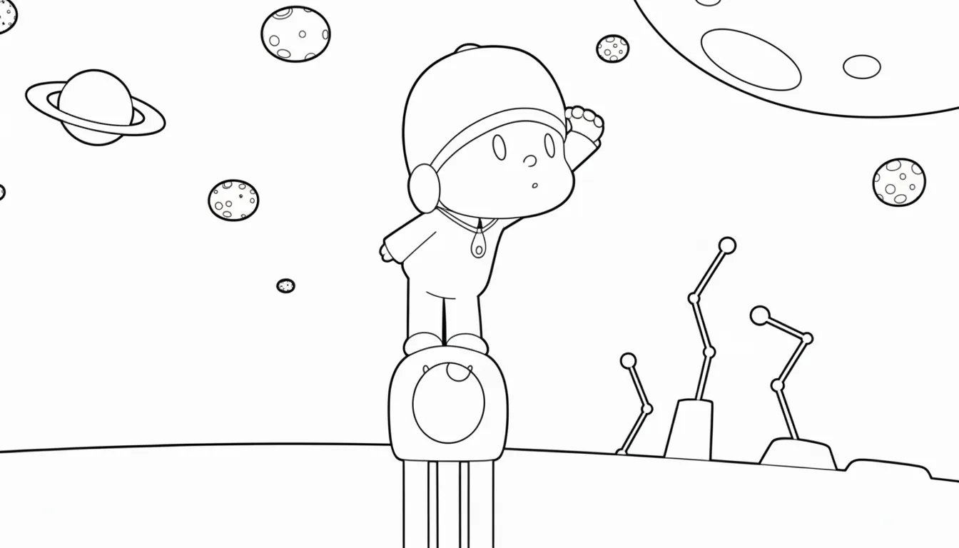 Pocoyó para colorear gratis para niños