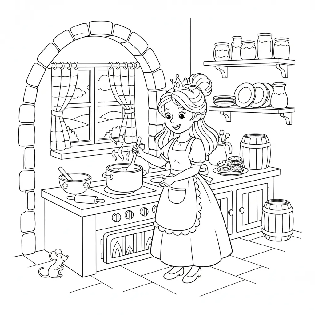 imprimir Princesas 1 para colorear