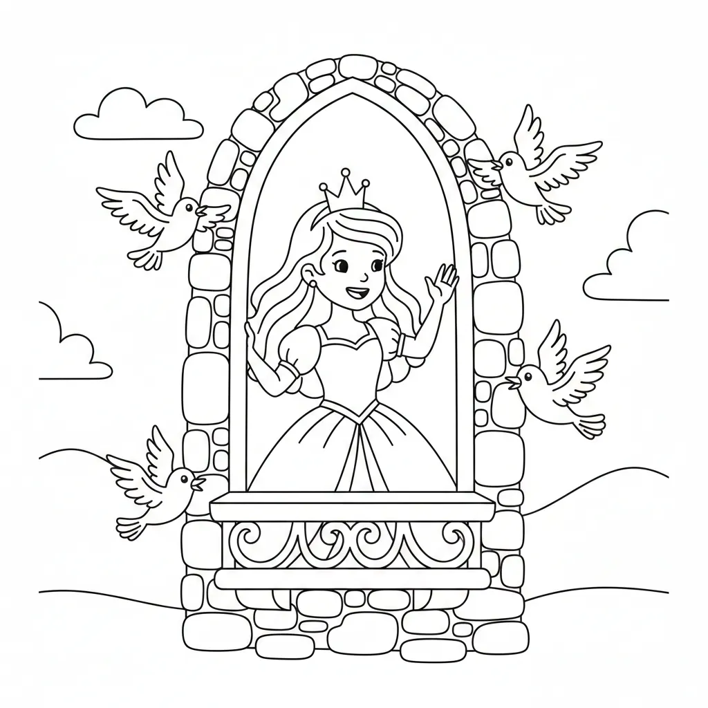 Princesas 10 para colorear para niño de 7 años