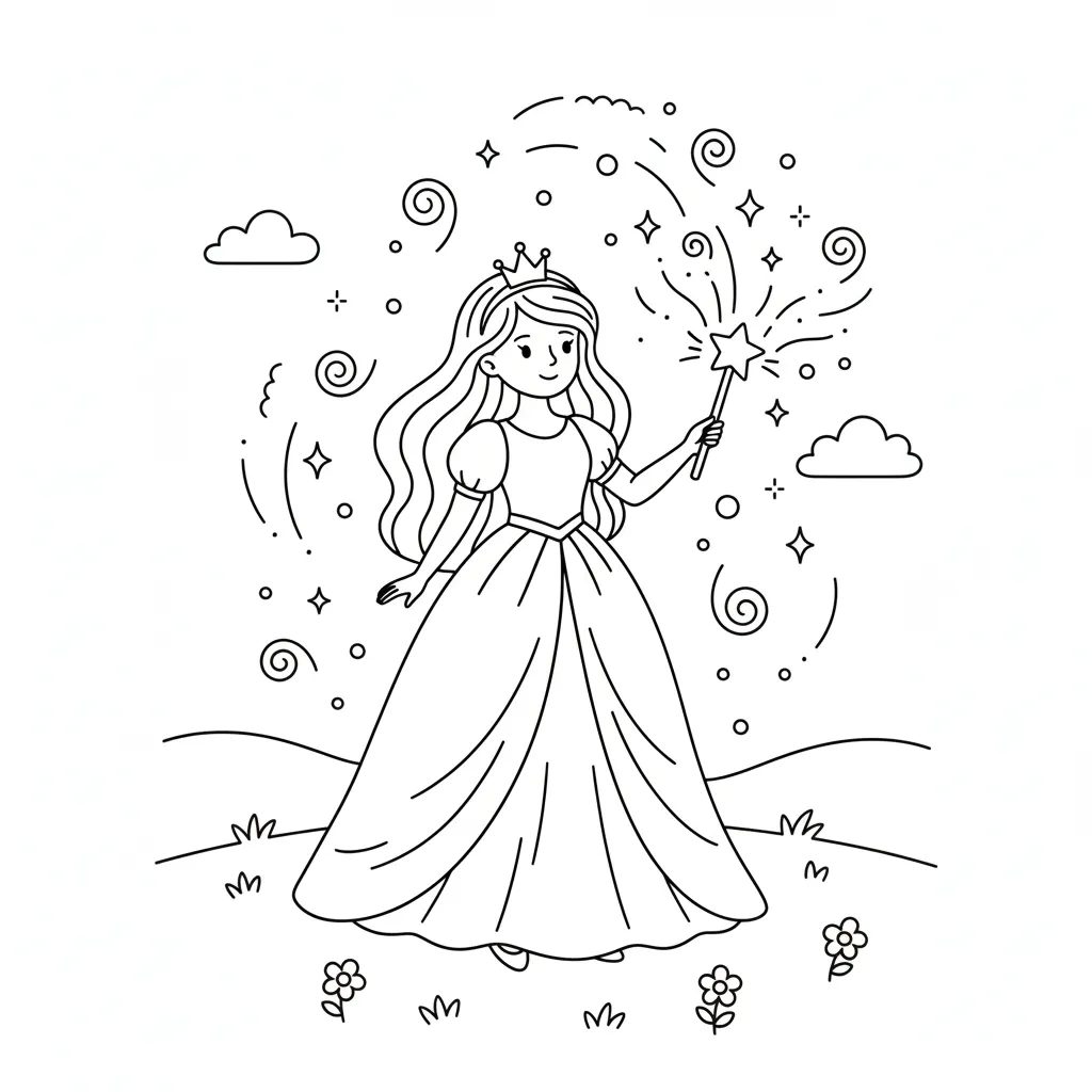 imprimir Princesas 11 para colorear gratis