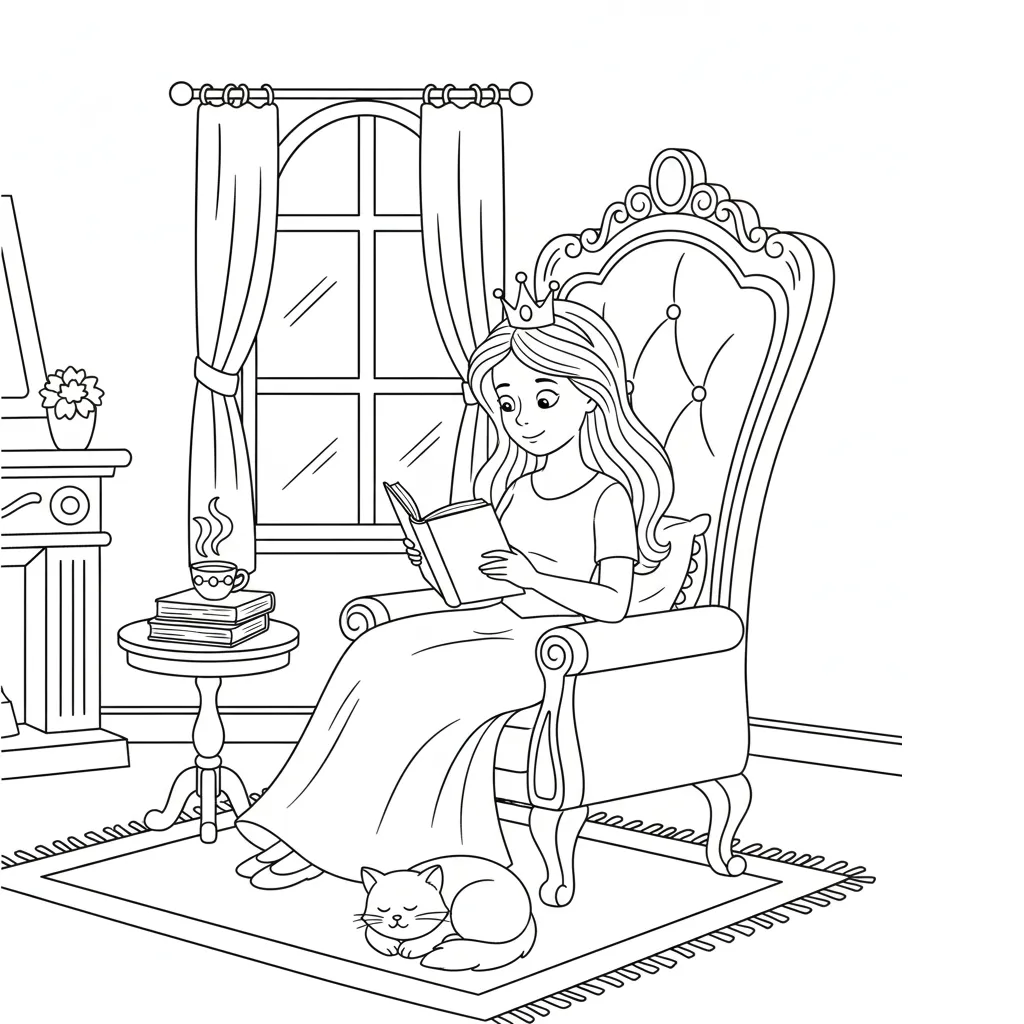 Princesas 14 para colorear para niño de 8 años