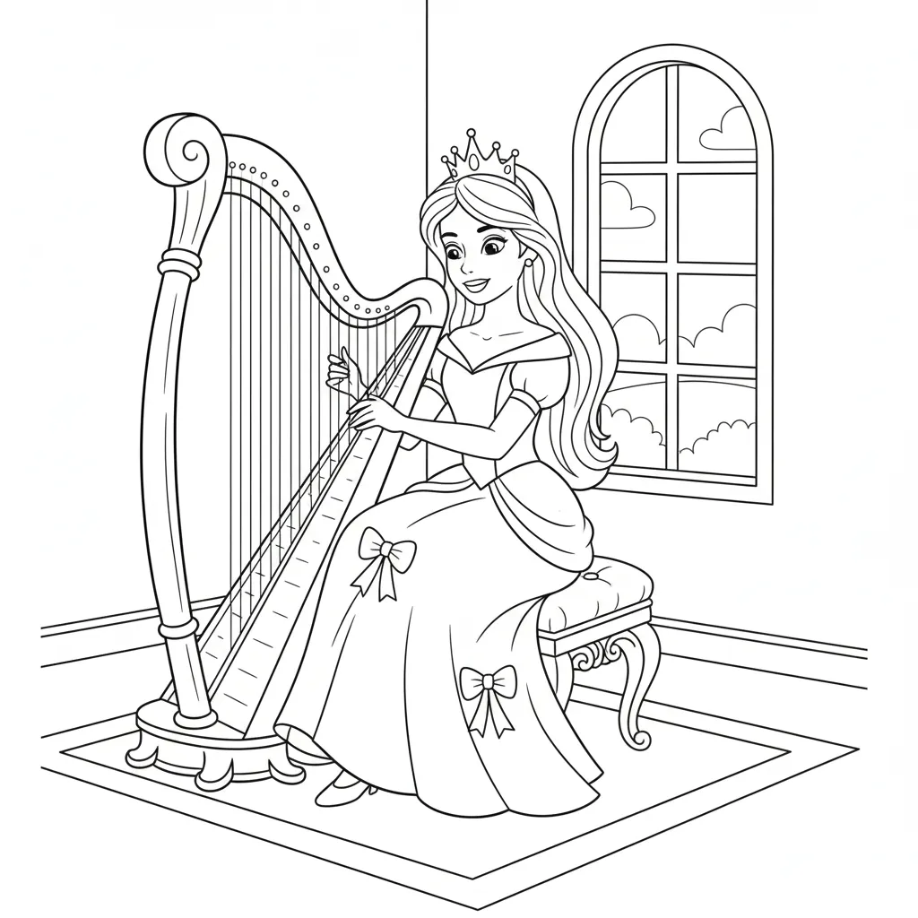 Princesas 19 para colorear para imprimir para niño de 3 años