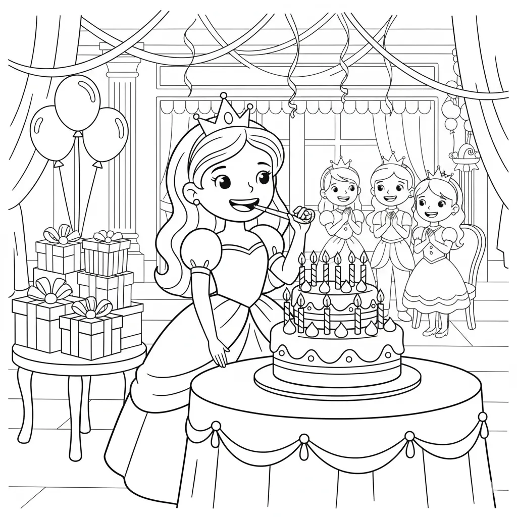 Princesas 3 para colorear para niño de 2 años