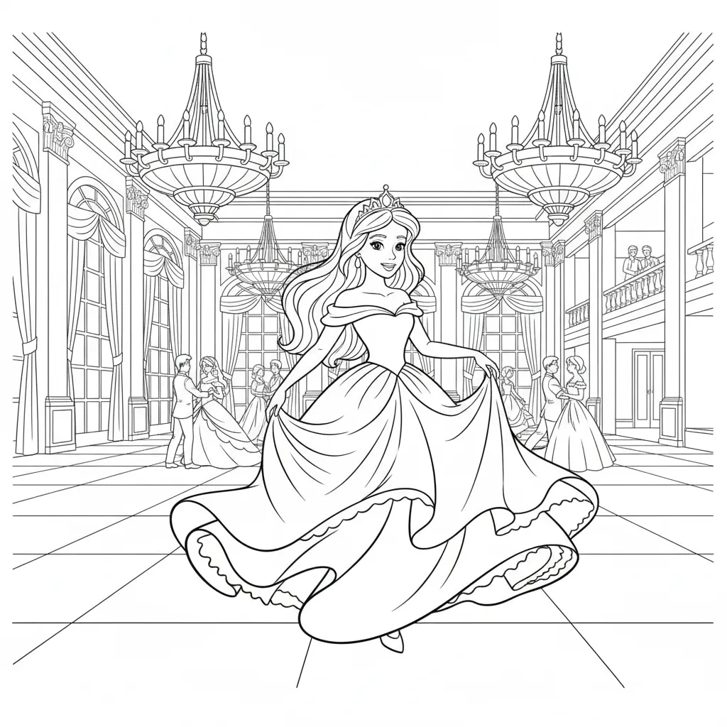 Princesas 4 de niño para colorear para imprimir