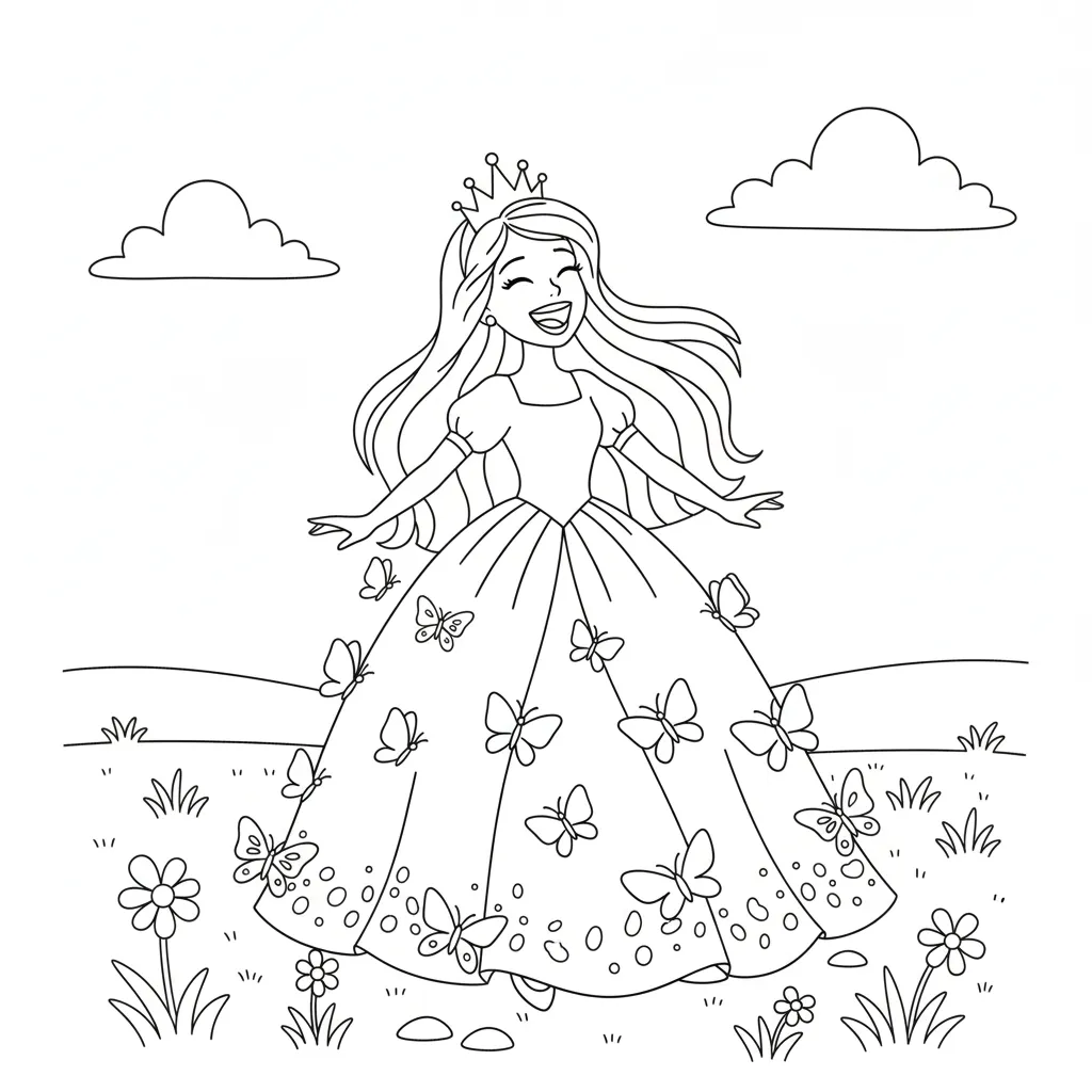 Princesas 6 para colorear para imprimir para niño de 9 años