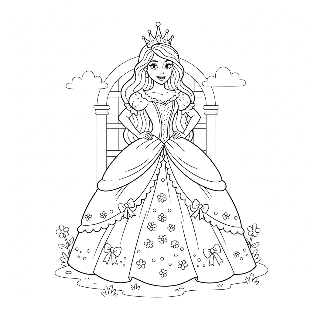 Princesas 9 para colorear gratis