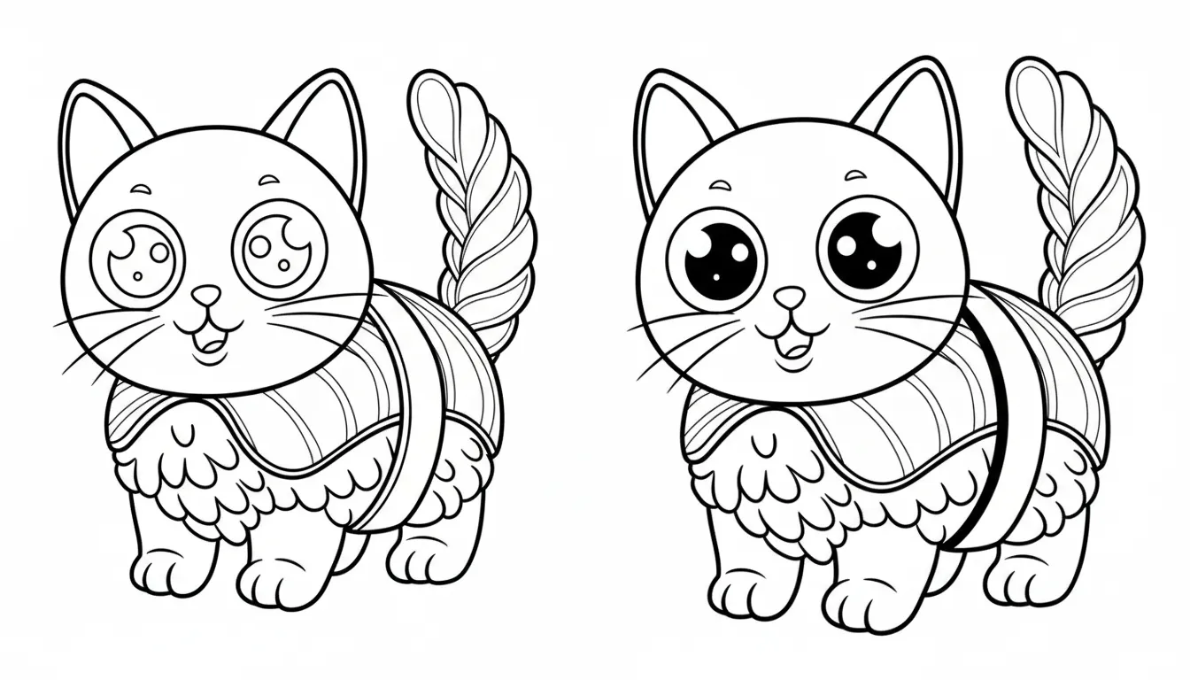 Pussini Sushini para colorear para imprimir