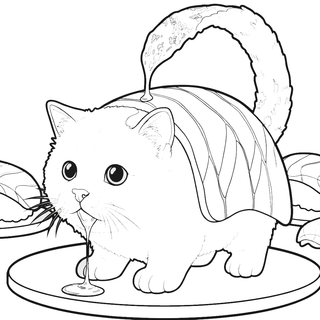 imagen de Pussini Sushini para colorear para niño