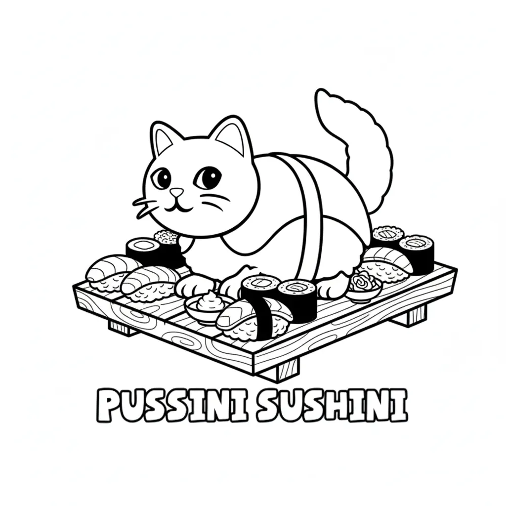 imprimir Pussini Sushini para colorear 1