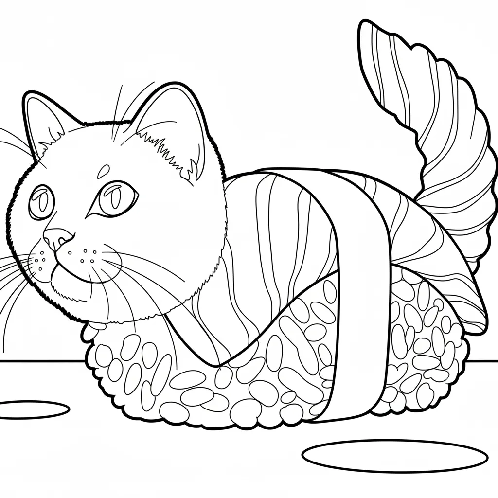 Pussini Sushini para colorear en línea