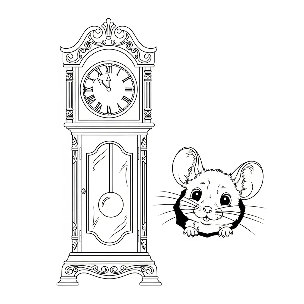 Reloj para colorear para niños para imprimir