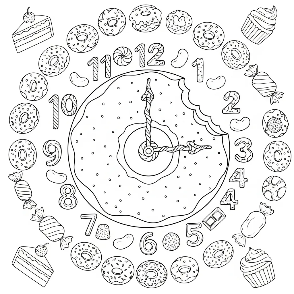 imprimir Reloj para colorear gratis