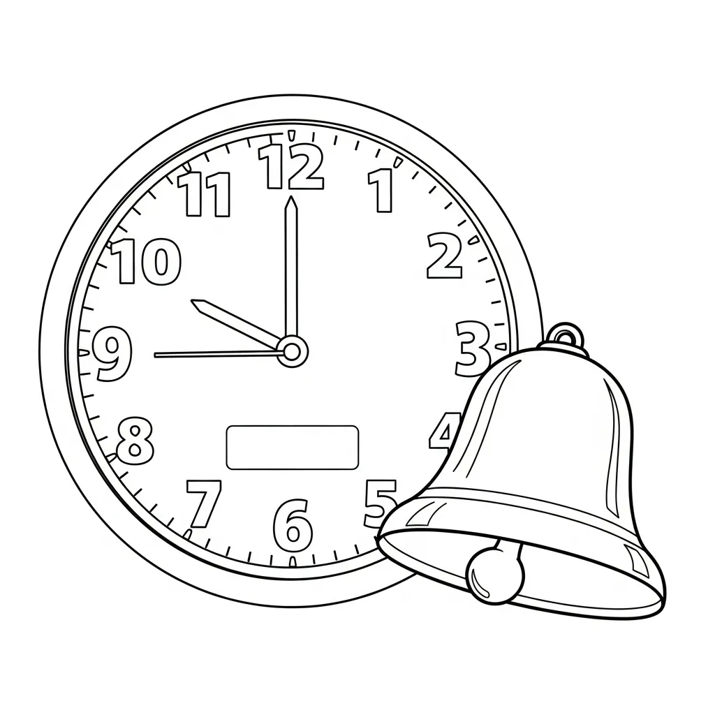 imprimir Reloj para colorear para niño 1