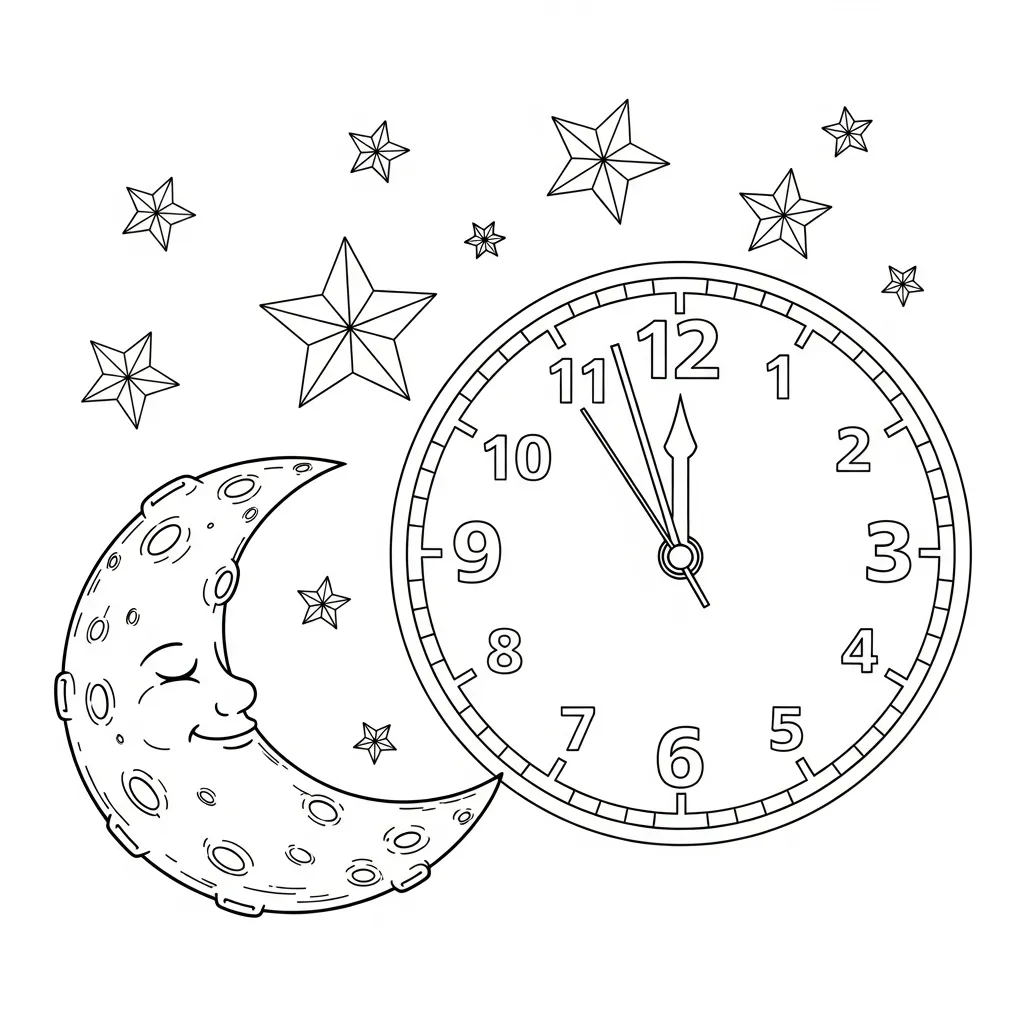 Reloj para colorear y recortar para imprimir