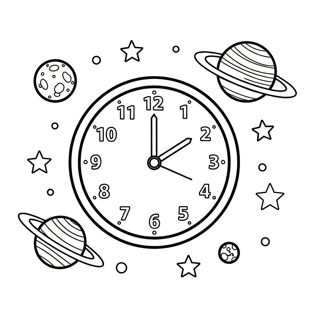 Reloj para colorear de para niños