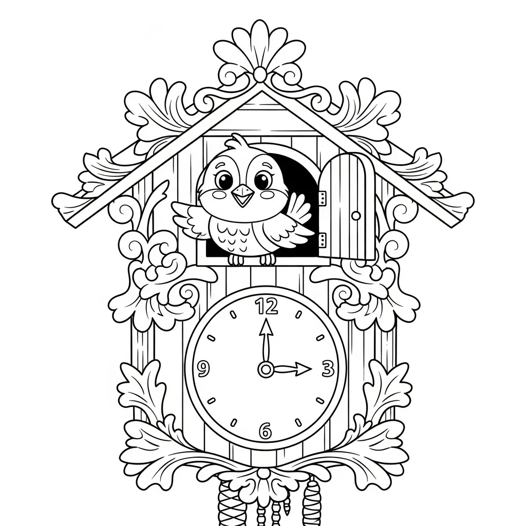 Reloj para colorear y recortar