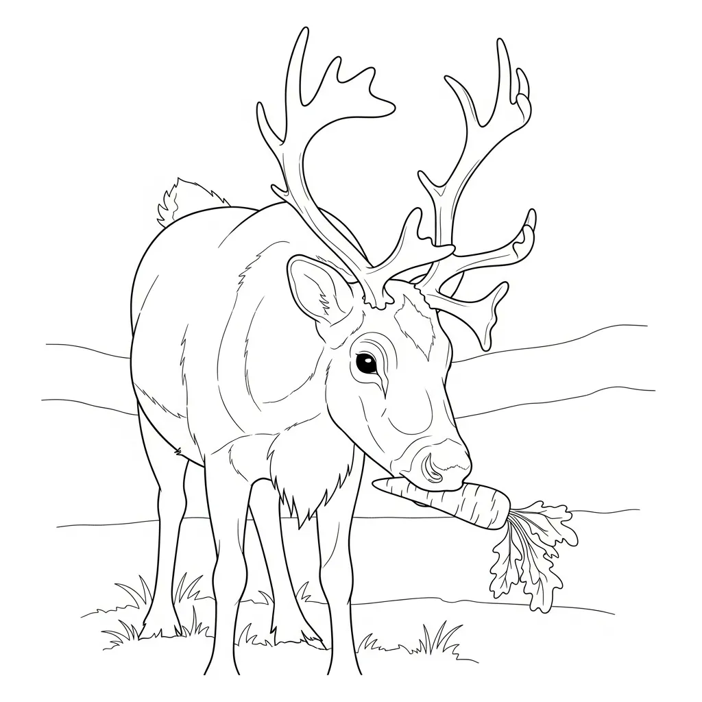 Reno para colorear y aprendizaje