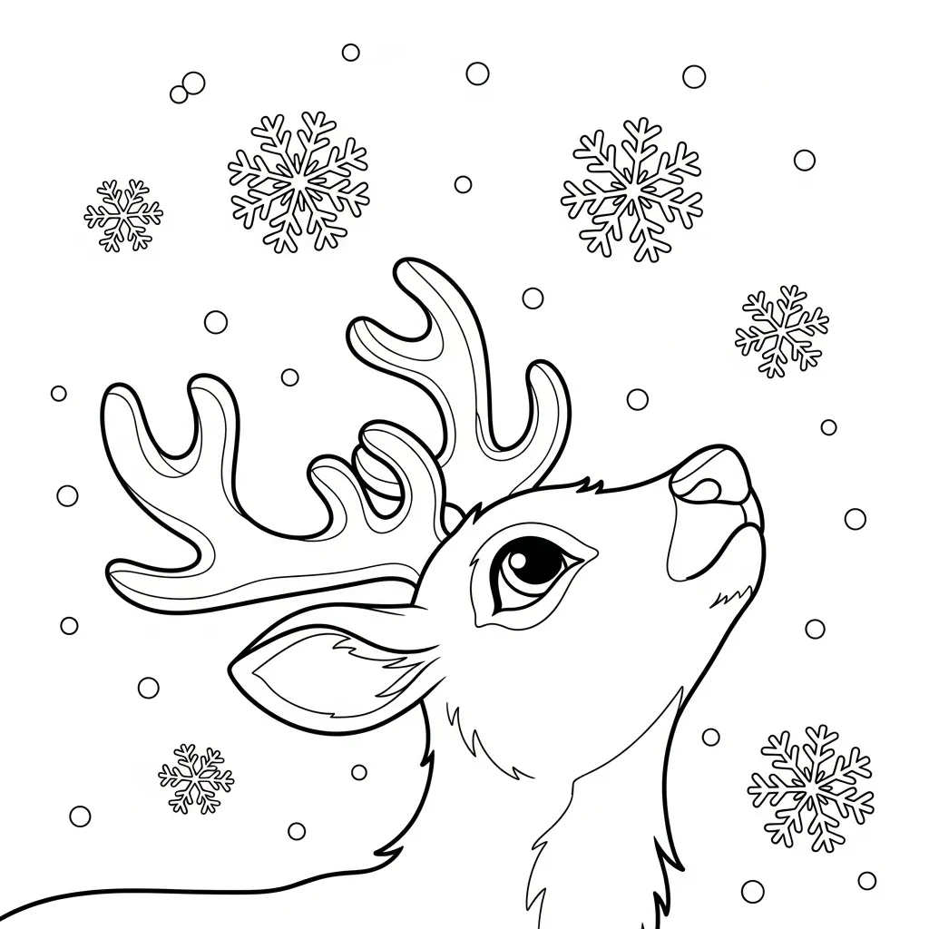 Reno para colorear para niño de para imprimir 1