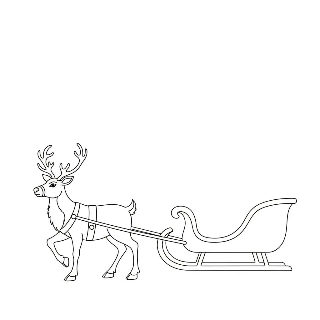 Reno para colorear para niño de para imprimir 2