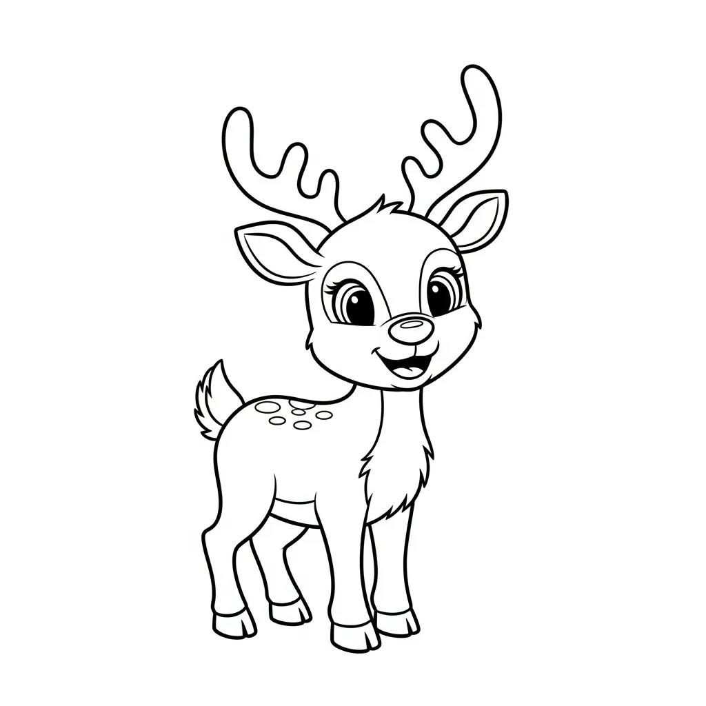Reno para colorear para niño de 4 años