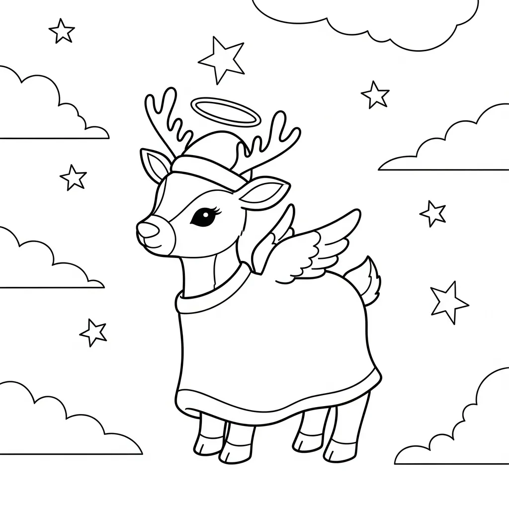 Reno para colorear para imprimir para niño de 3 años