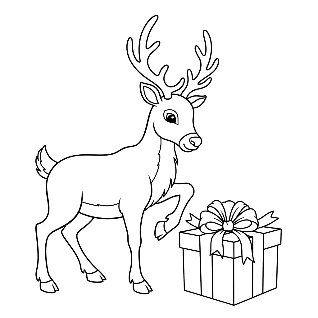 Reno para colorear para niño de 6 años