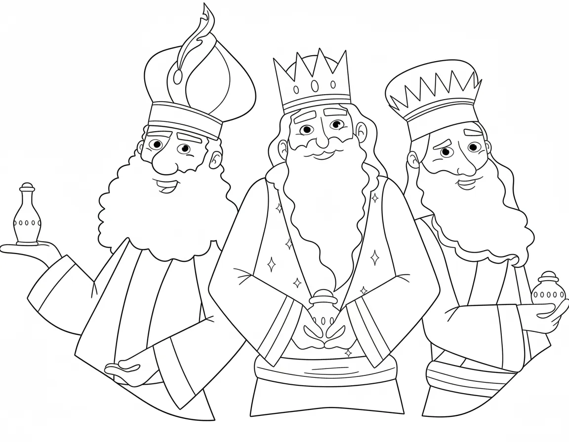 Reyes Magos para colorear para imprimir para niño de 3 años