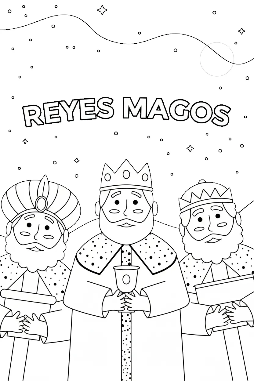 Reyes Magos de niño para colorear para imprimir
