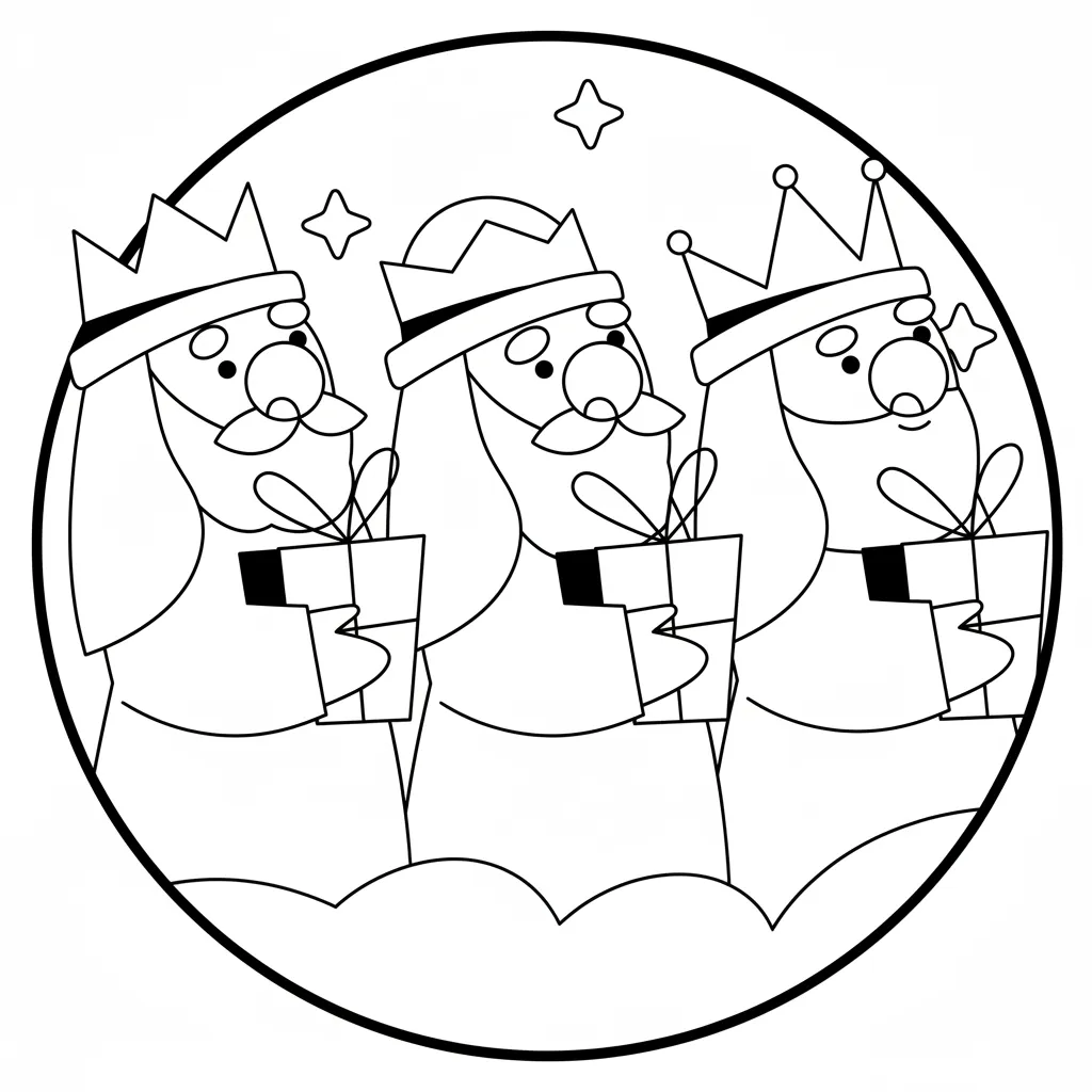 Reyes Magos para colorear para niño de 8 años