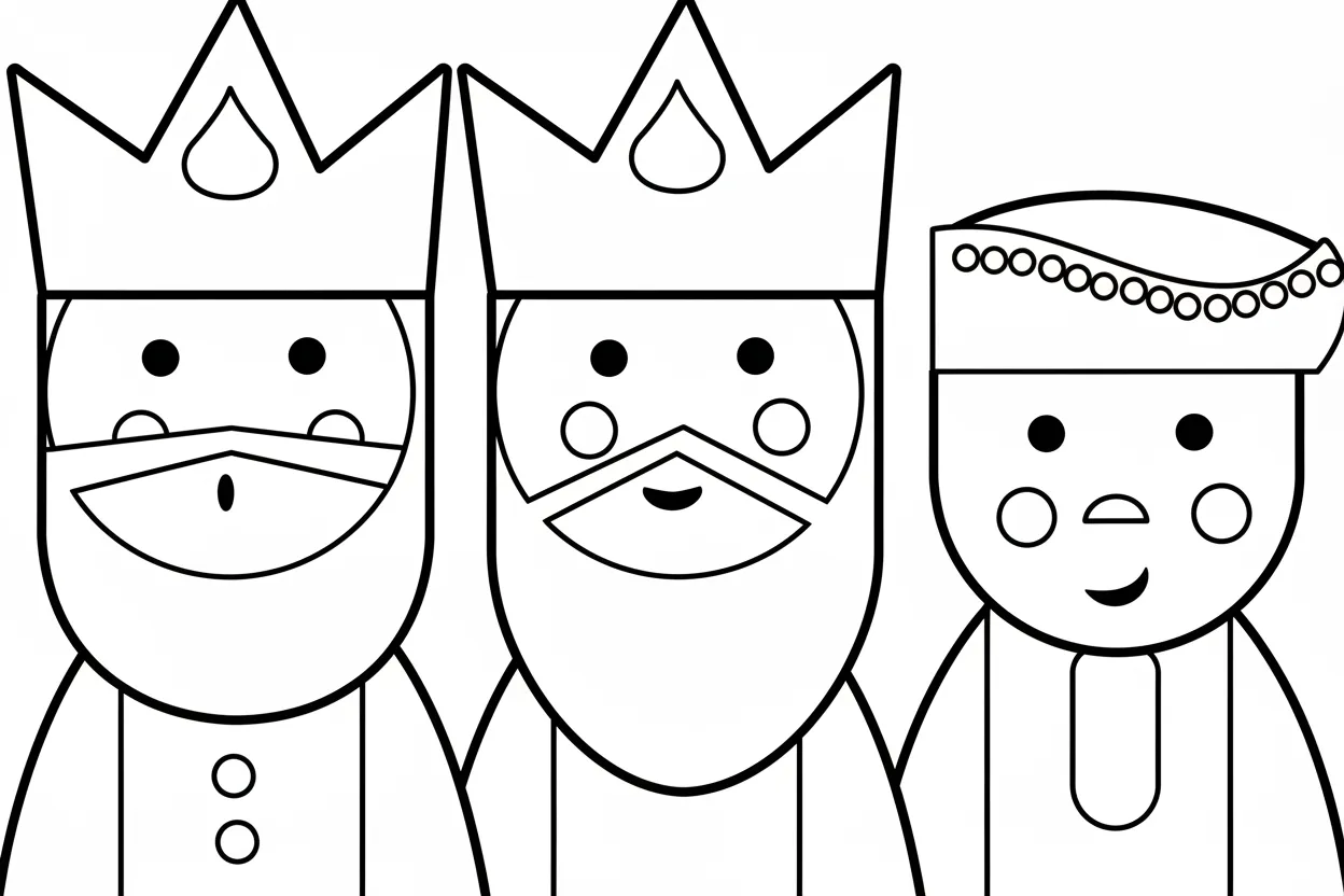 Reyes Magos para colorear para niños para imprimir