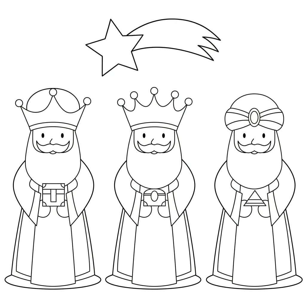 Reyes Magos para colorear para imprimir pdf gratis