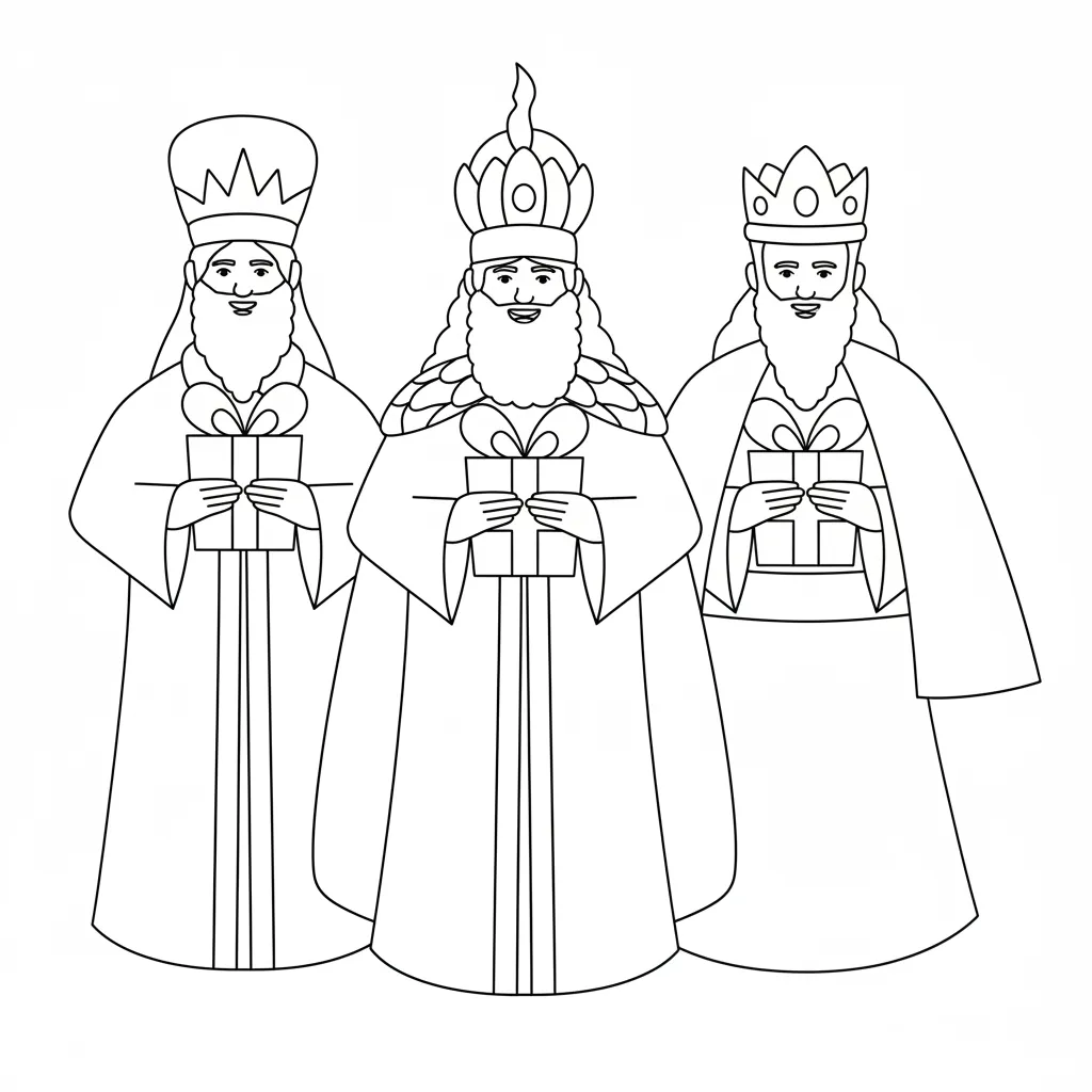 Reyes Magos para colorear para imprimir para niño de 8 años