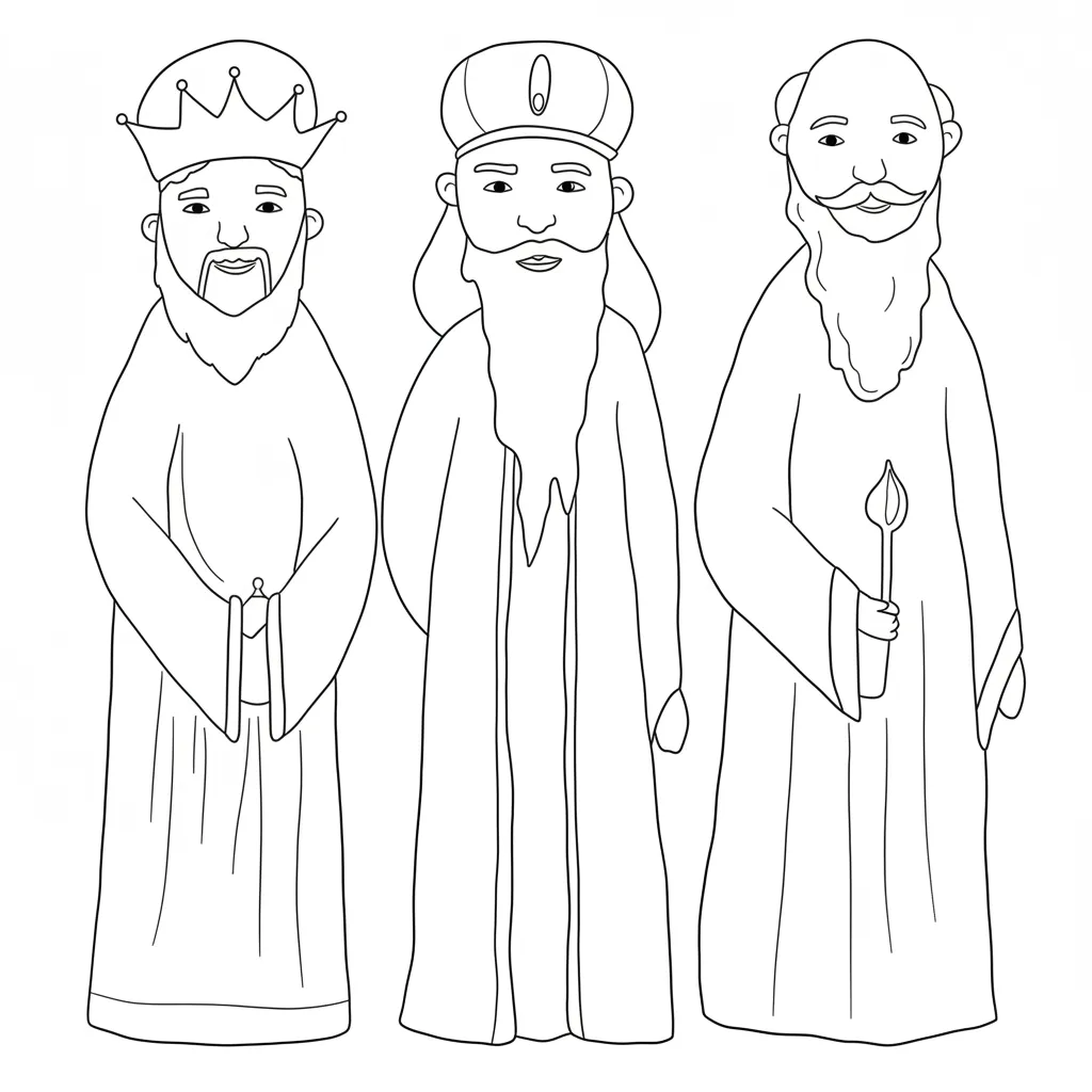 Reyes Magos para colorear para imprimir para niño de 2 años