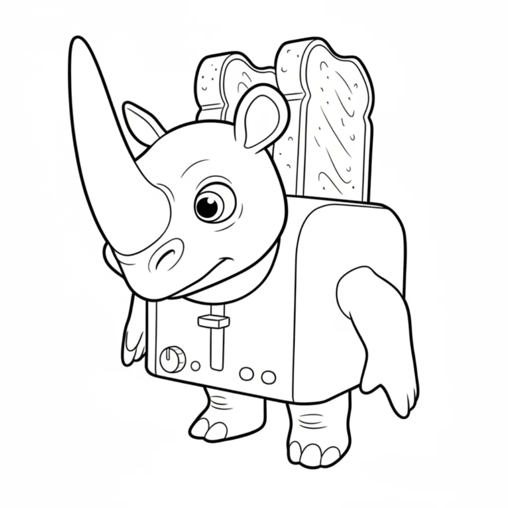 para imprimir Rhino Toasterino 2 para colorear gratis