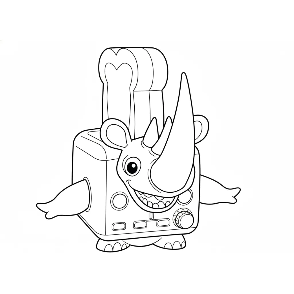 Rhino Toasterino 4 para colorear para imprimir